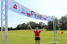 image of lady finishing race